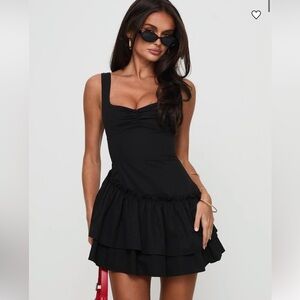 Princess Polly Shantelle Black Romper Dress Size 0 XS